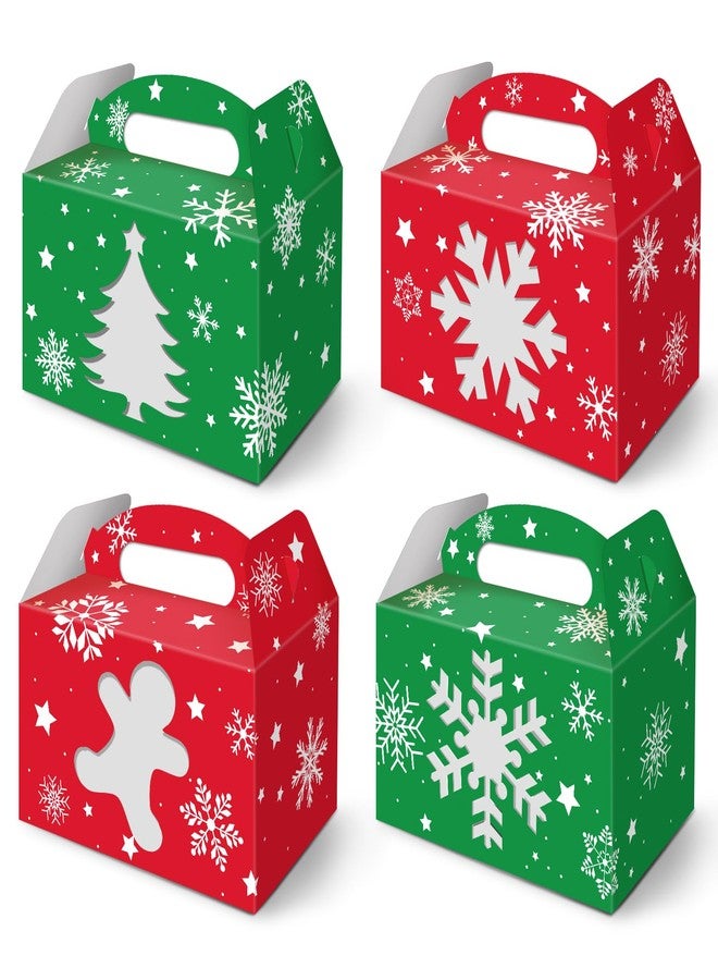 KALEFO 12PCS Christmas Holiday Cardboard Gift Boxes Bakery Food Container with Clear Window Xmas Gingerbread Cookie Boxes Winter Snowflake Favor Box - Image 1